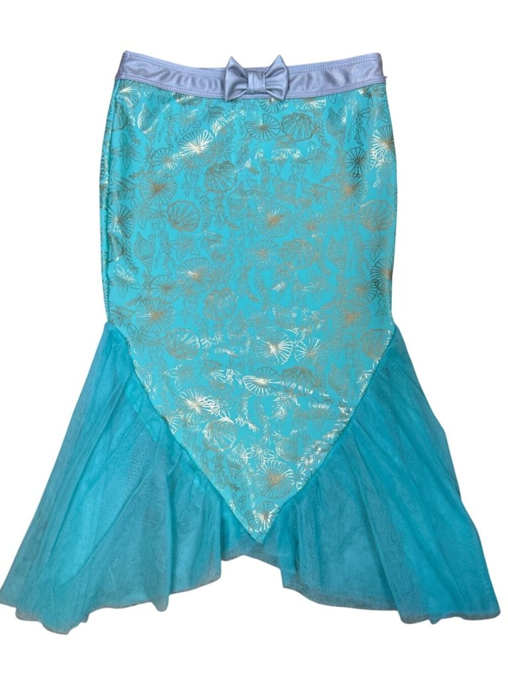 Disney Ariel Mermaid Skirt Sz 7-8 Turquoise Gold Costume Tulle Princess Party